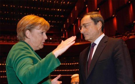 Канцлер Германии Ангела Меркель и глава ЕЦБ Марио Драги