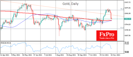 Цена на золото на грани обвала