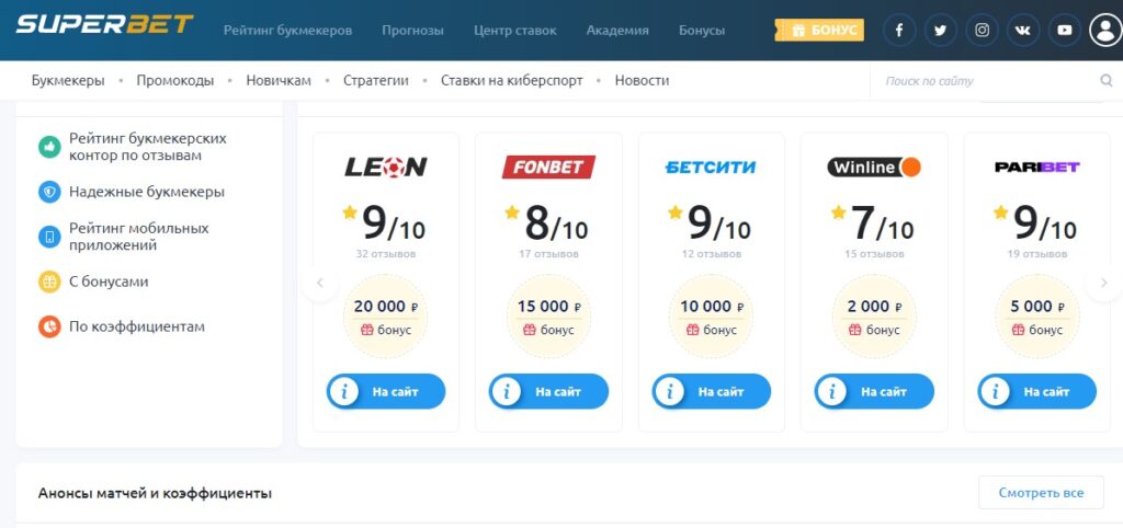 Обзор сайта Superbets.guru