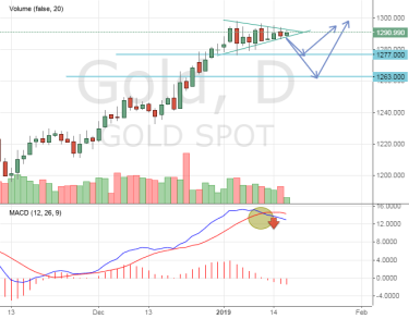 Золото выкинуло Флаг: перед штурмом $1300 произойдет откат к $1277